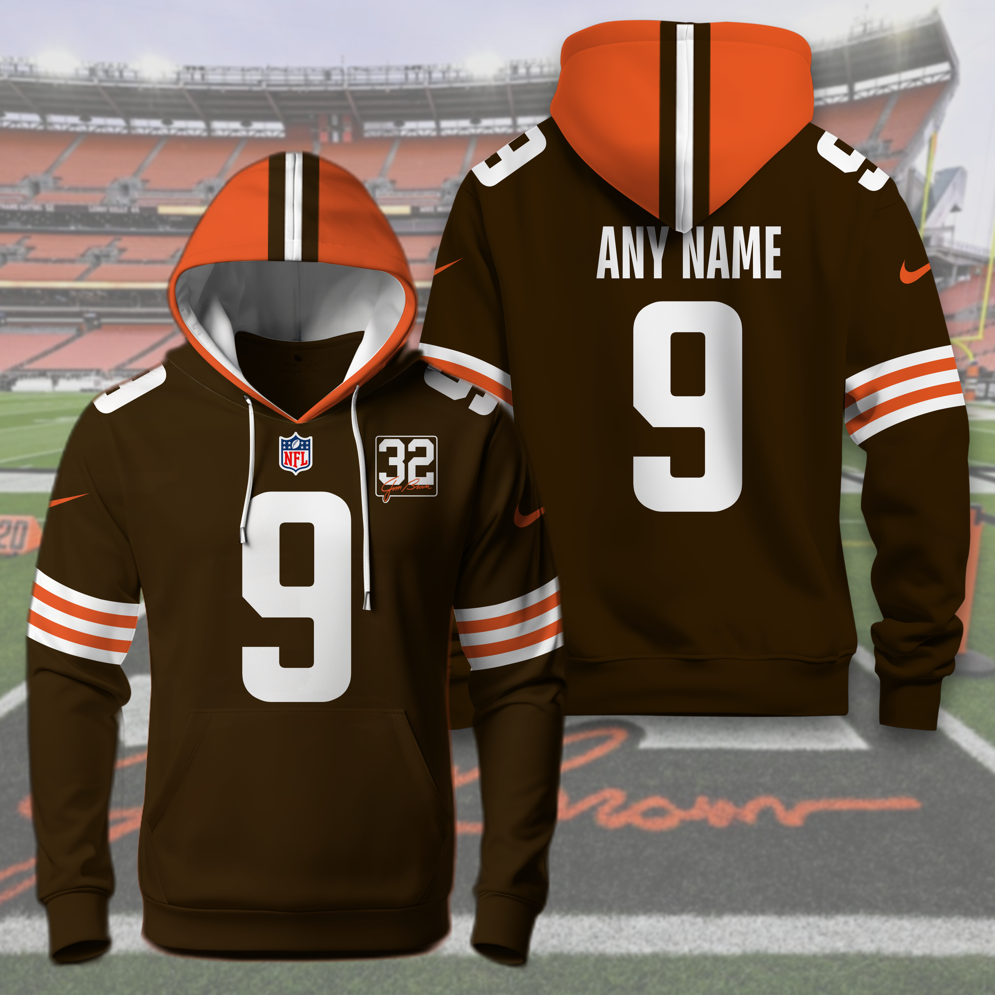 Cleveland Browns reveal hoodie patch, field logo honoring Jim Brown PT57127